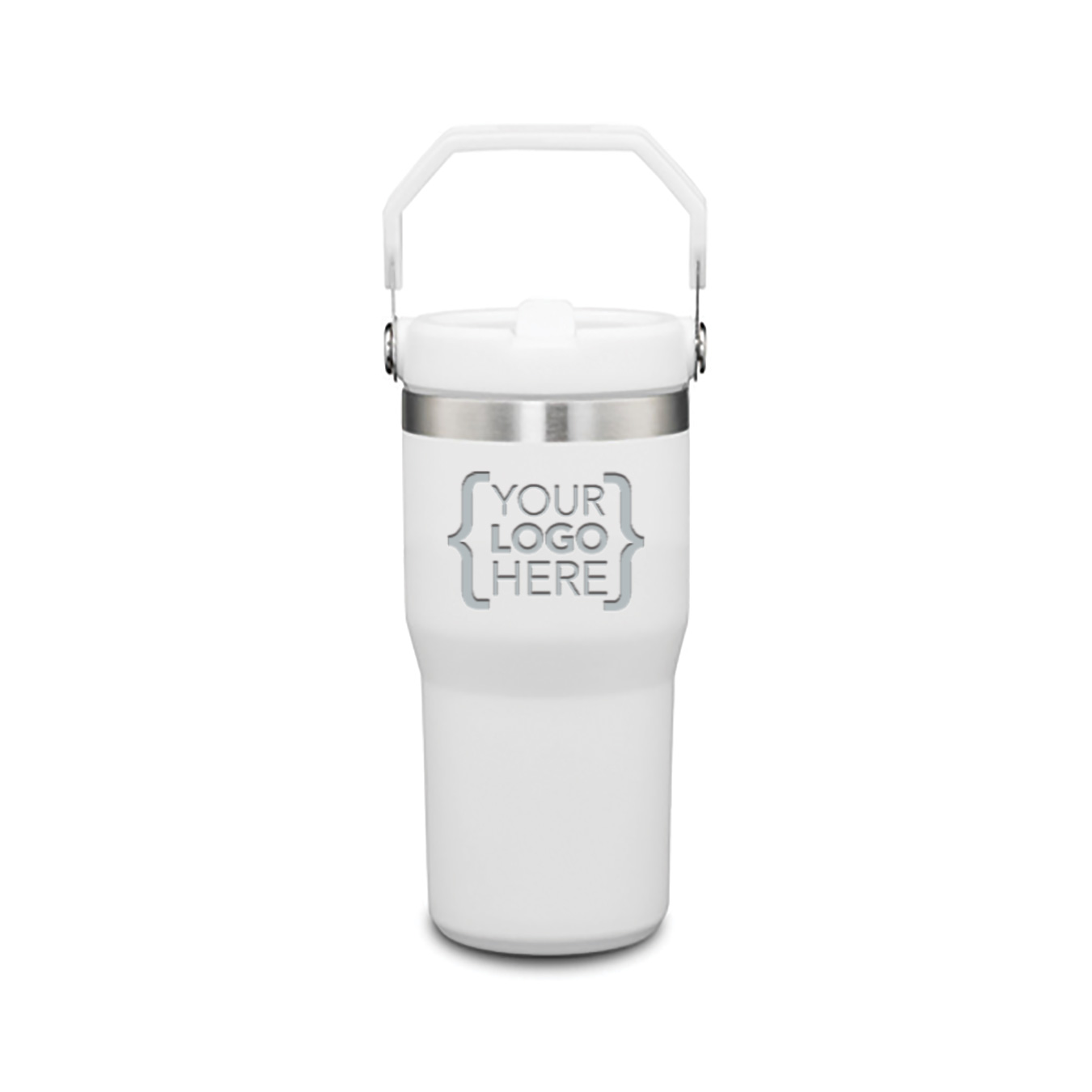20oz Revive Stainless Steel Lead Free Tumbler W/Handle & Straw - Includes 1 Color Printed Logo